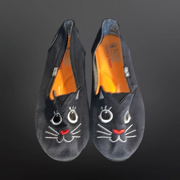 Women's BOBS by Skechers Catitude Black Slip On Flats Size 6.5 - Picture 3 of 8